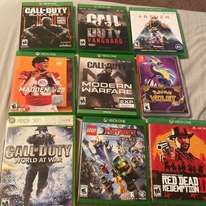 i am selling a bunch of xbox and one Nintendo game